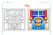 Comfy Cozy Routine Coloring Pages, a Decorative Illustration by Ink Gallery (Thumbnail 6 of 9)
