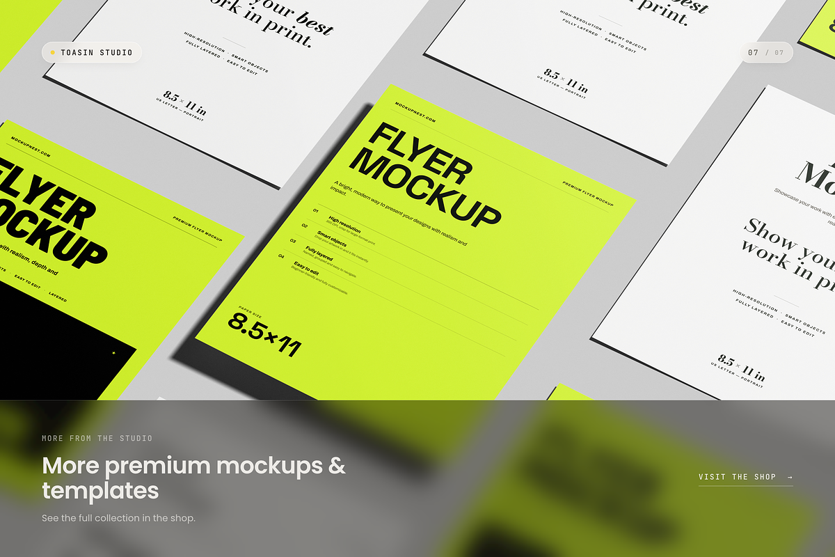 US Letter Flyer Mockup, an Advertising Mockup by Toasin Studio (Photo 7 of 7)