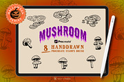 8 Mushroom Halloween Stamp Brushes, a Brush Add-On by vectstudio (Thumbnail 1 of 9)