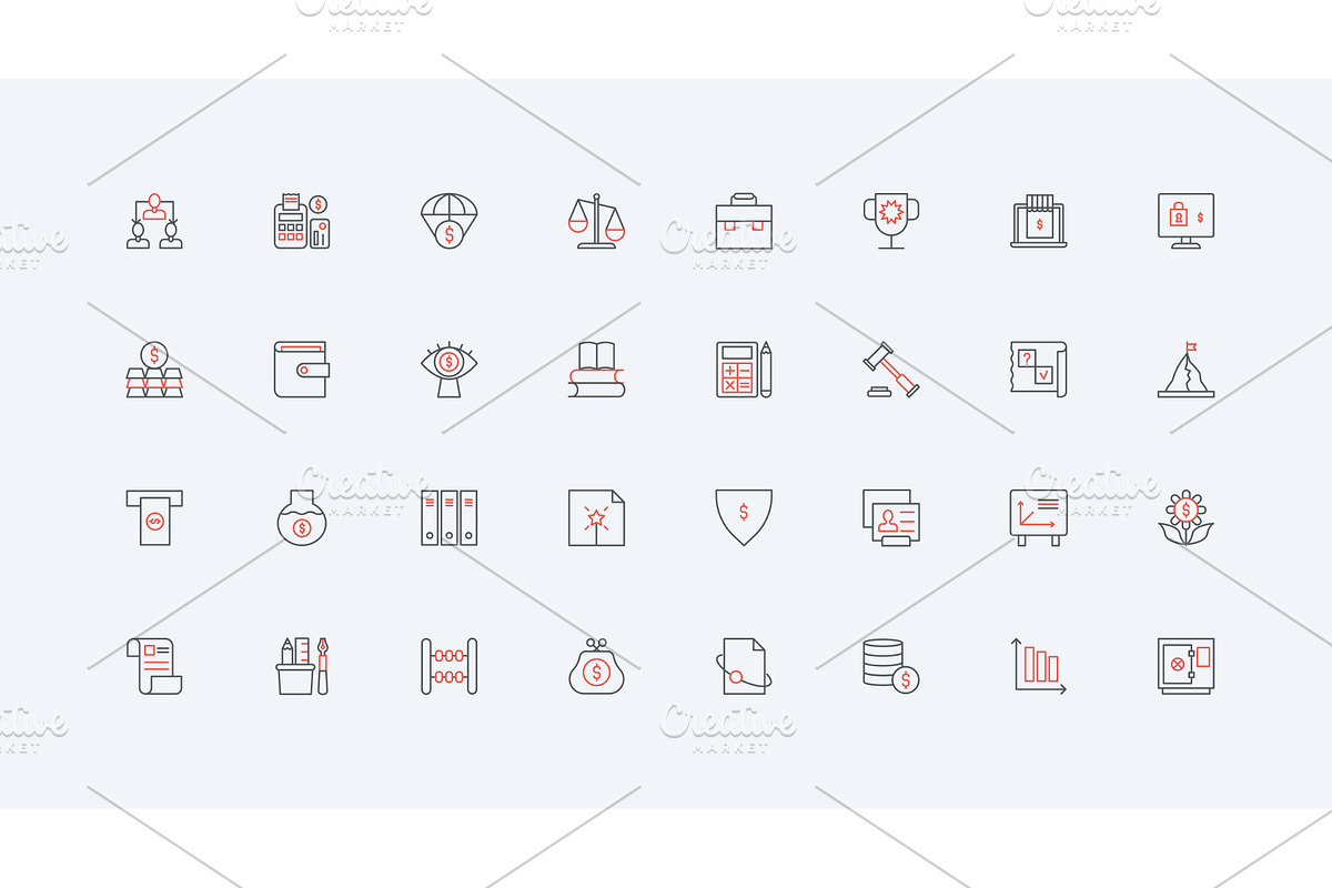 Business finance legal icons, a Finance Illustration by Lemberg Vector