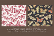Seamless Butterflies Moth insects, a Pattern Graphic by Vintage (Thumbnail 3 of 13)