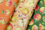 Watercolor Apple & Pear Patterns, a Food Illustration by OlDm_Shop (Thumbnail 6 of 10)
