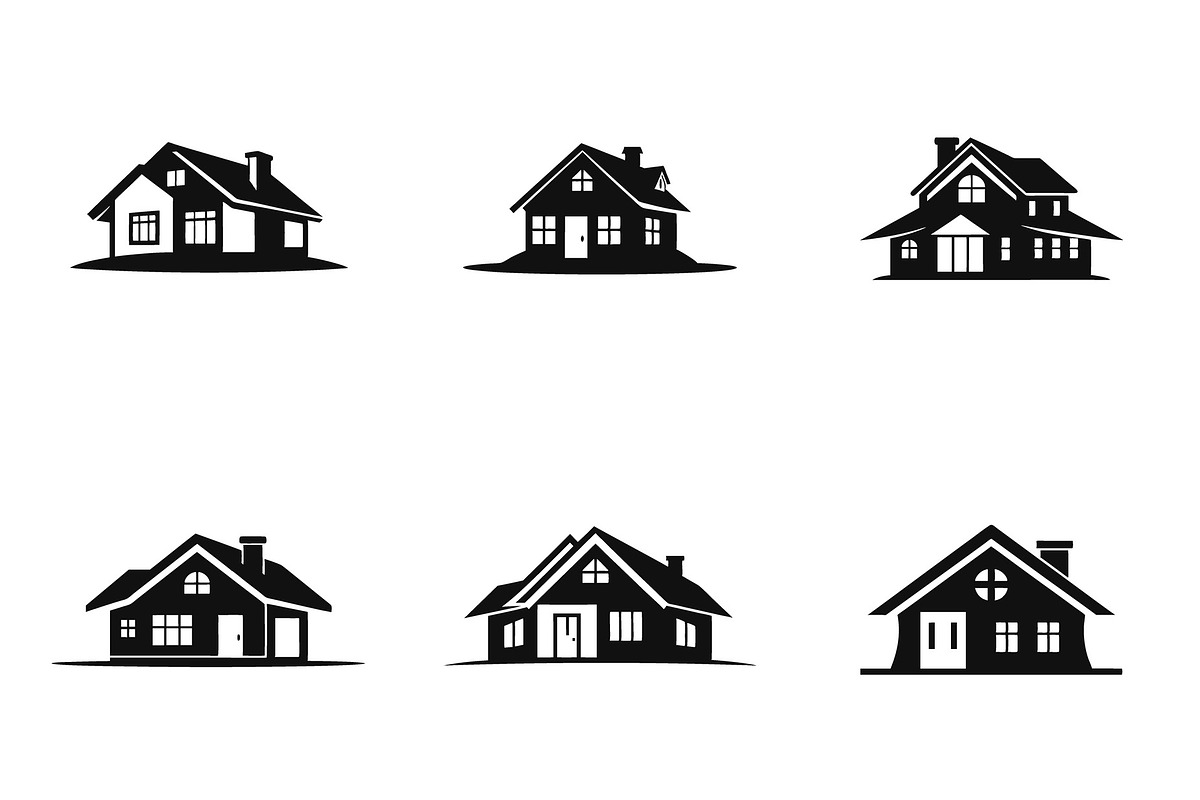 House Silhouette Illustrations, an Object Graphic by Billah Hub