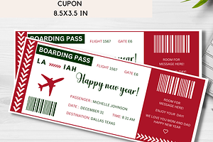 Happy New Year Boarding Pass