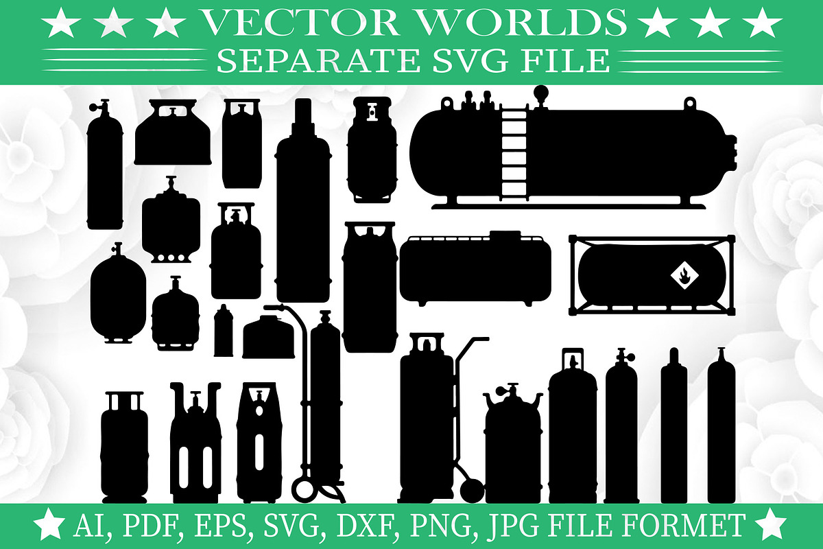 Gas Cylinder SVG, Gas Cylinders SVG, an Object Graphic by VectorWorlds (Photo 3 of 3)