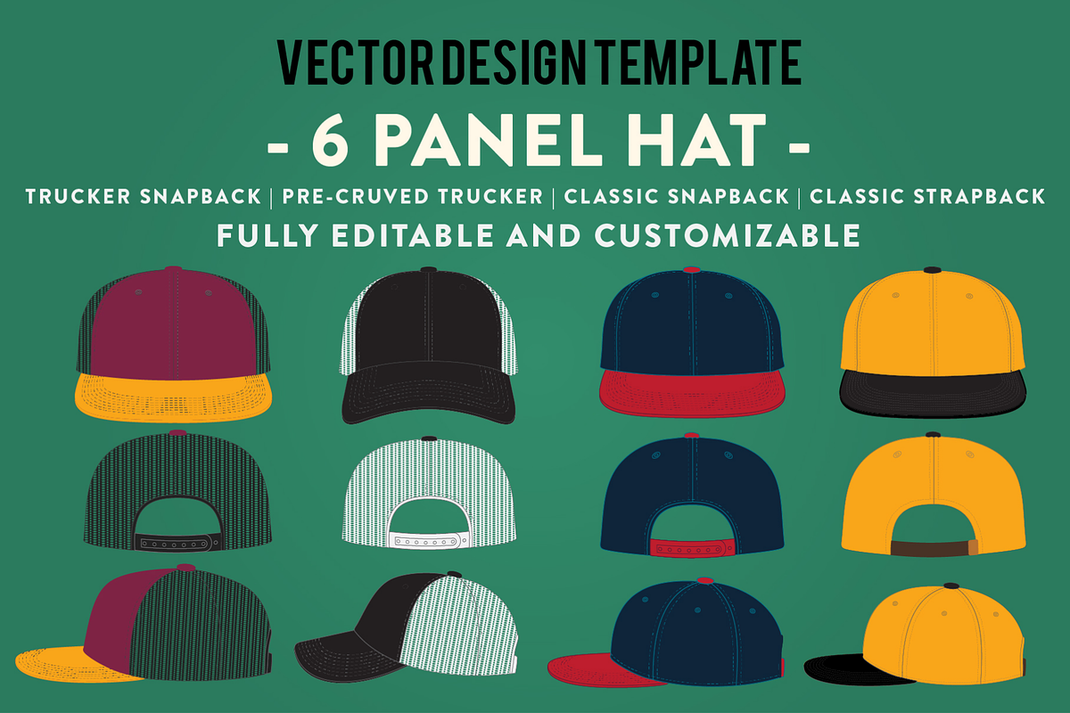 Hat Template Panel Hat, a Hat Mockup by Template Haven
