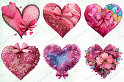 Watercolor Valentine Heart Clipart, an Illustration by Creative Art (Thumbnail 6 of 9)