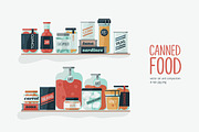 Canned food set, a Food Illustration by Good Studio (Thumbnail 1 of 3)