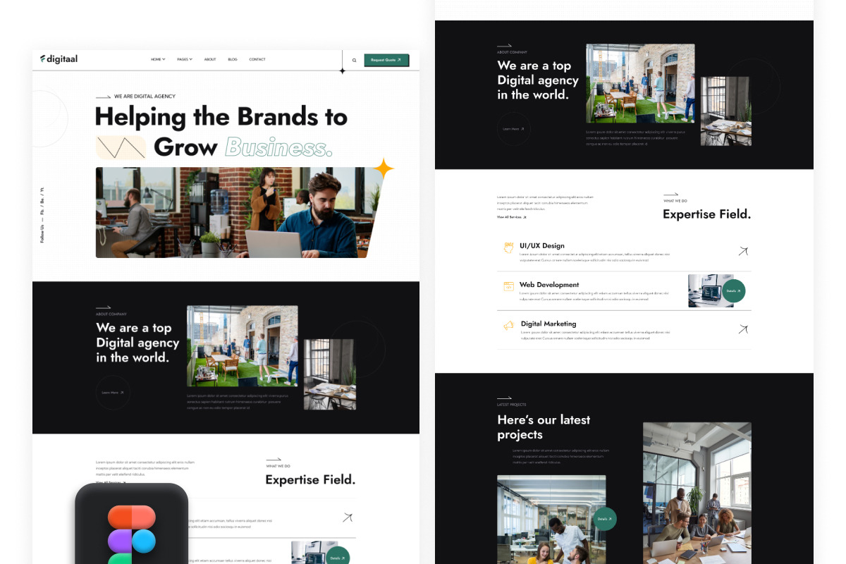 Digital Marketing Agency Figma UI, an UI Kit Template by ArtGalaxy (Photo 4 of 4)