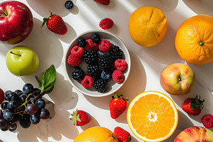 Top view of assorted fruits, a Food & Drink Photo by GoodGoods