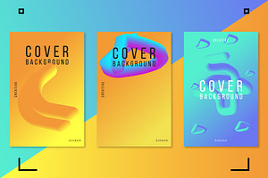 3 abstract fluid 3d covers posters