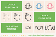 Autumn and Leaves Outline Icons, an Outline Icon by Sargatal (Thumbnail 3 of 4)