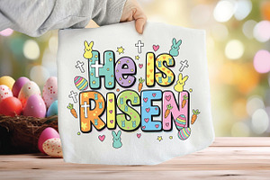 Colorful He Is Risen Easter PNG, an Illustration by CraftArtStudio