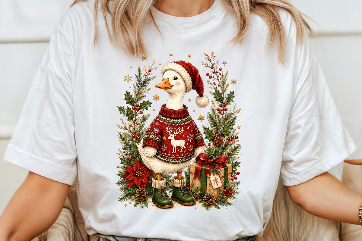 Christmas Silly Goose Floral Boho, a Seasonal Illustration by Sublimation Artist (Photo 4 of 9)