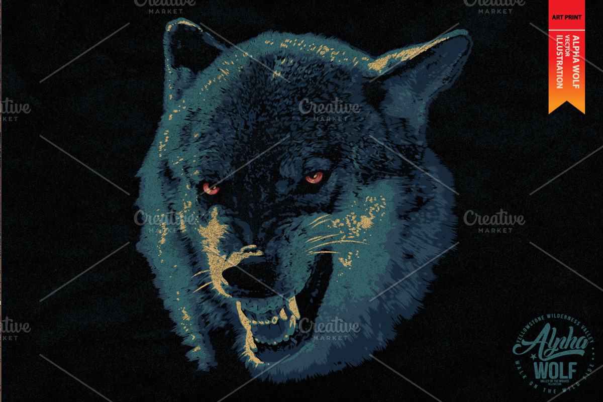 ALPHA WOLF - Vector illustration, an Animal Illustration by Artistic & Unique (Photo 2 of 12)