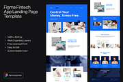 Figma Fintech App Landing Page, a Landing Page Template by Musara (Thumbnail 1 of 5)