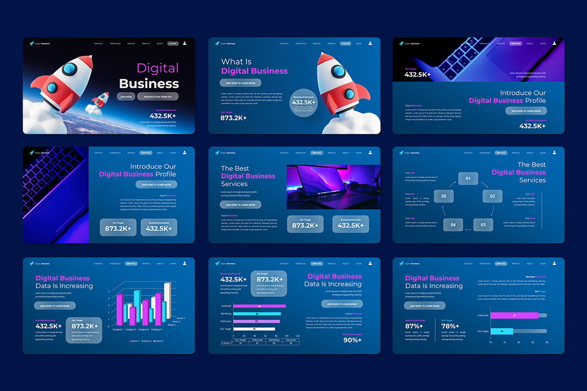 Digital Business PowerPoint Template, a Presentation Template by Iqsiart Studio (Photo 2 of 3)
