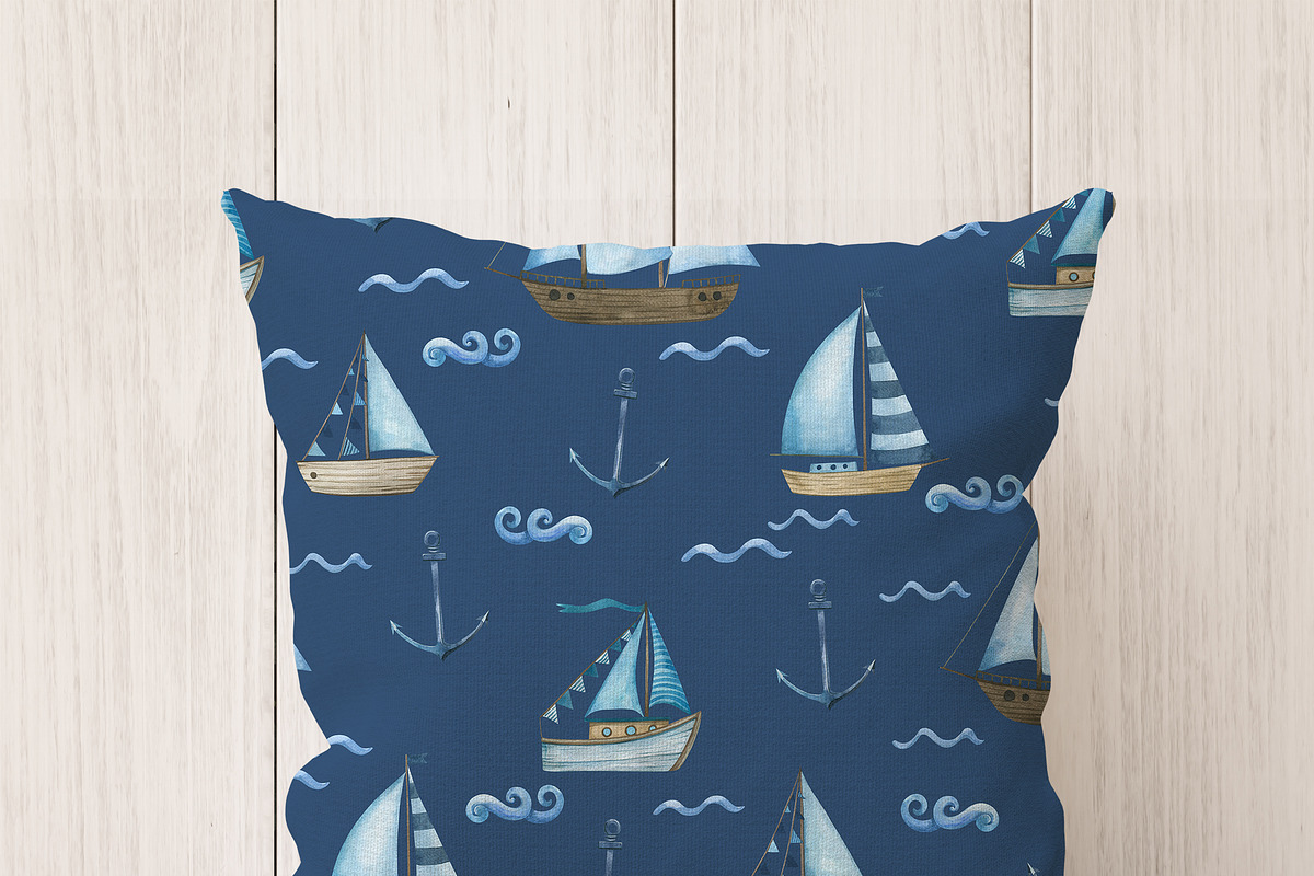 Watercolor Nautical Marine Patterns, a Pattern Graphic by PatternPalette (Photo 7 of 12)