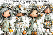 Quirky Spring Fairy Girl Clipart PNG, an Illustration by Canvas Craft (Thumbnail 1 of 7)