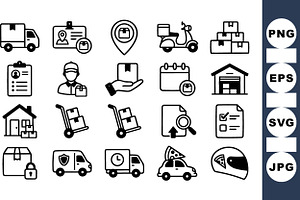 Delivery and Shipping Icon Bundle fo, an Illustration by designvectx