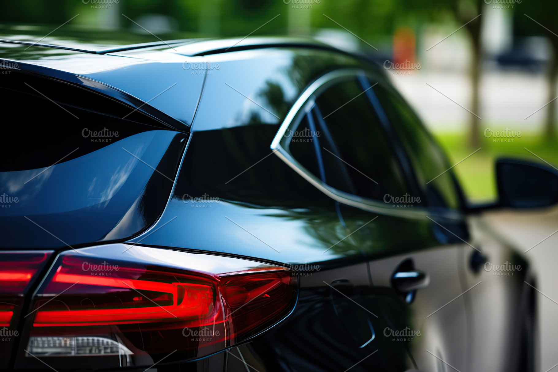 Taillights of a new modern car, a Transportation Photo by AlyaAnd