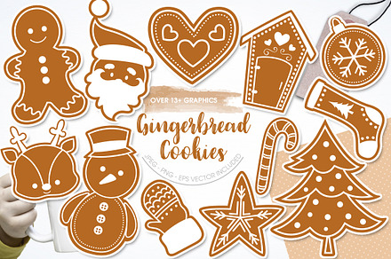 Gingerbread Cookies, an Illustration by PrettyBundles