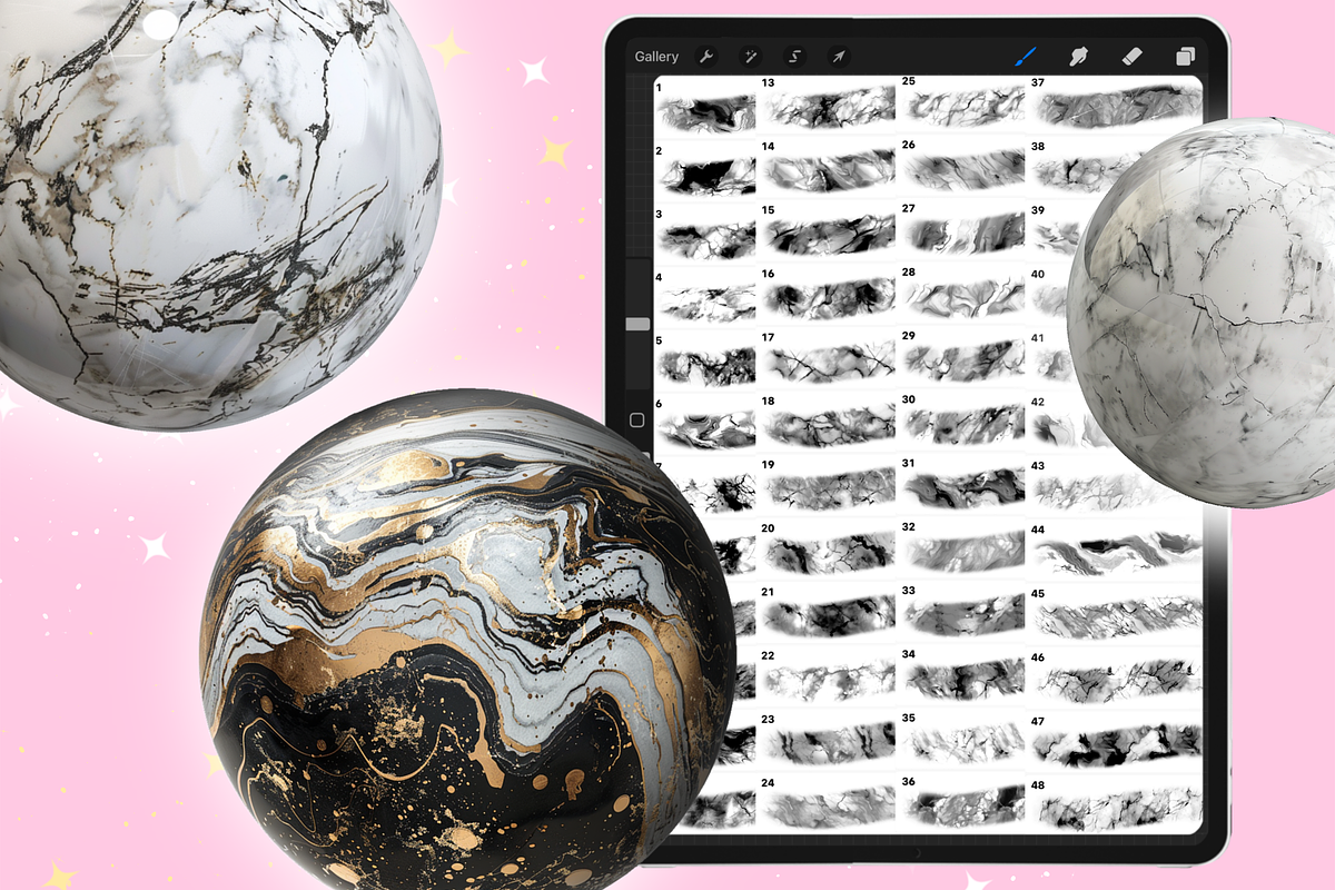 Marble Texture procreate brushes, a Brush Add-On by Revabrush (Photo 7 of 9)