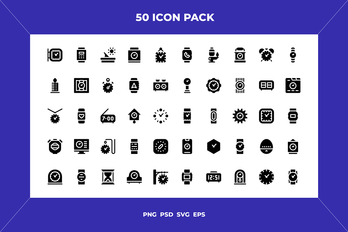 Watch and clock icons, an Outline Icon by Wencory (Photo 1 of 2)