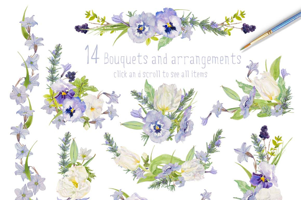 Watercolor Design Pack-Blue Skies, an Illustration by watercolorwild.graphics (Photo 7 of 11)