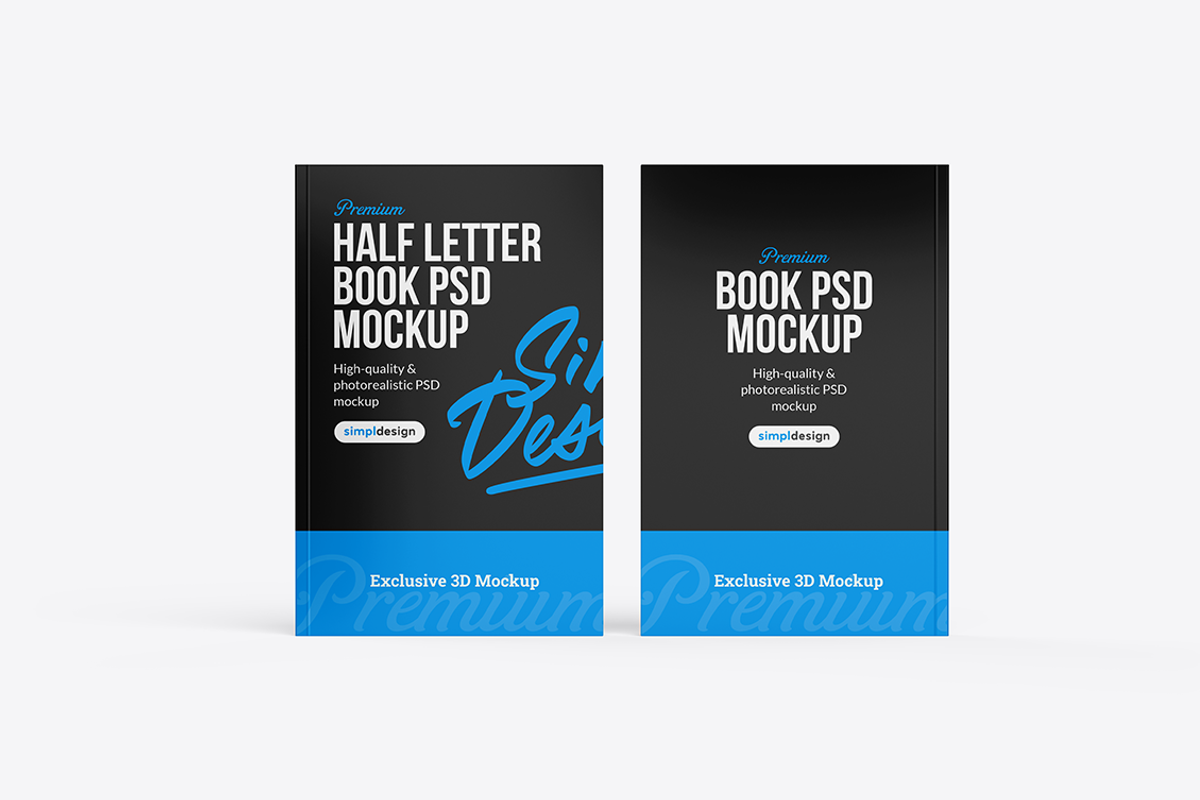 Half Letter Soft Cover Book Mockup, a Books & Magazine Mockup by SimplDesign (Photo 7 of 13)