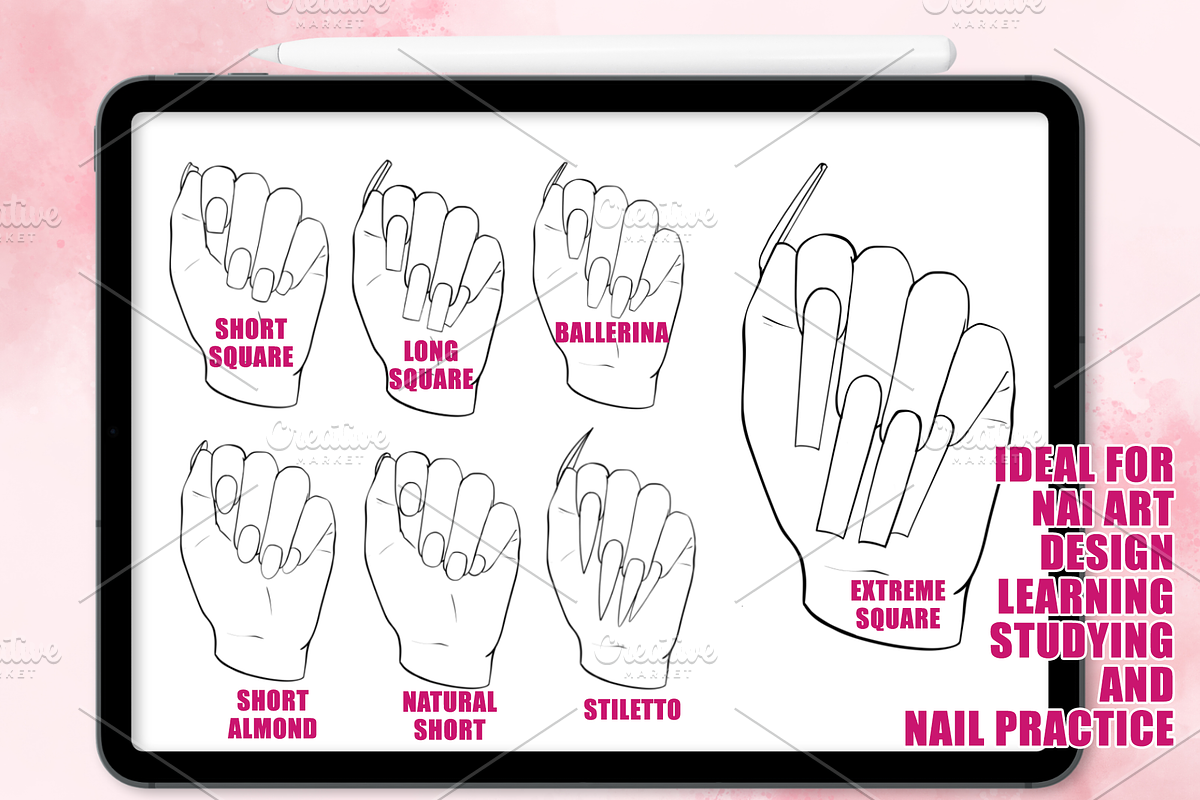 NAIL ART DESIGN PROCREATE BRUSH SET, a Brush Add-On by The GG Shop (Photo 4 of 11)