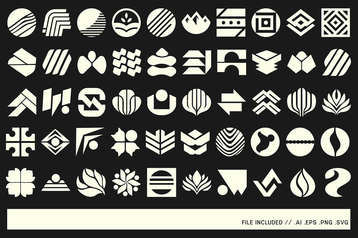 Modern Abstract Logo Template Vol 9, a Solid Icon by Tekuni (Photo 9 of 12)