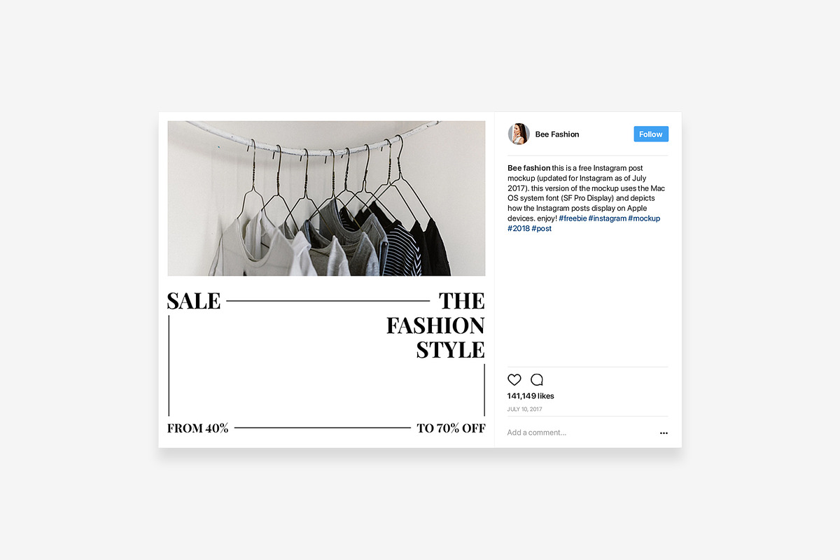 Bee Fashion Social Media Pack, a Social Media Template by Milos Knezevic (Photo 2 of 6)