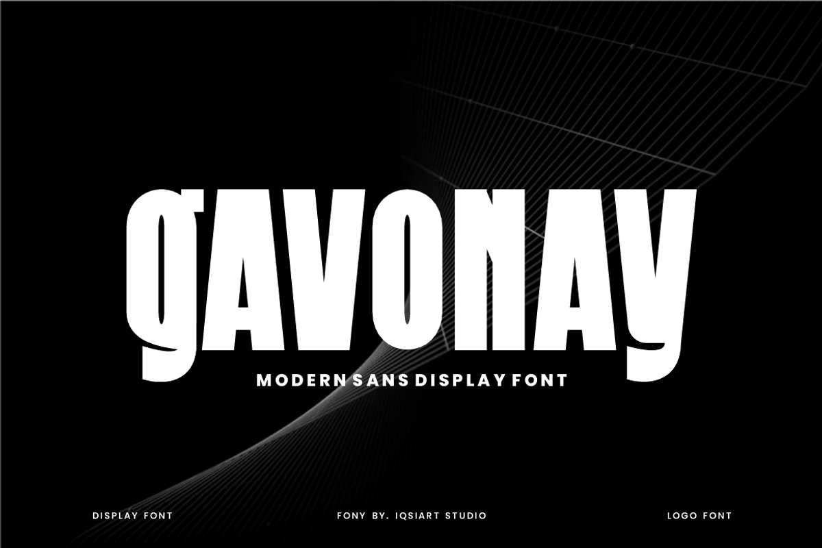 Gavonay - Modern Font, a Sans Serif Font by Iqsiart Studio (Photo 1 of 7)