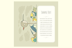 Doodle birds greeteng card