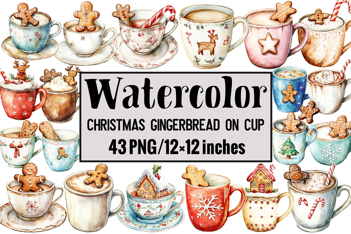 Christmas Gingerbread on Cup, an Illustration by Design Market (Photo 1 of 3)