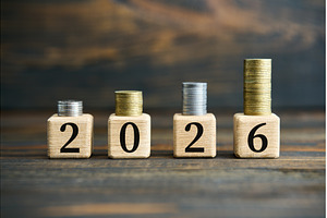 Year 2026 financial growth concept, a Business Photo by Gladkov photography