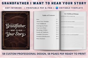 Grandpa I Want to Hear Your Story, a Print Template by Book2bees