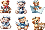 Cute Sailor Teddy Bear Clipart, an Illustration by Designking (Thumbnail 2 of 4)