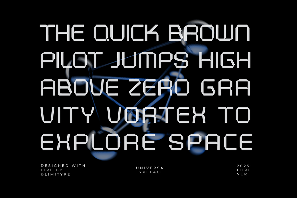 Universa - Futuristic Font, a Sans Serif Font by limitype (Photo 9 of 16)