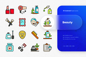 Beauty Colored Icons, an Outline Icon by cidcud_graphic