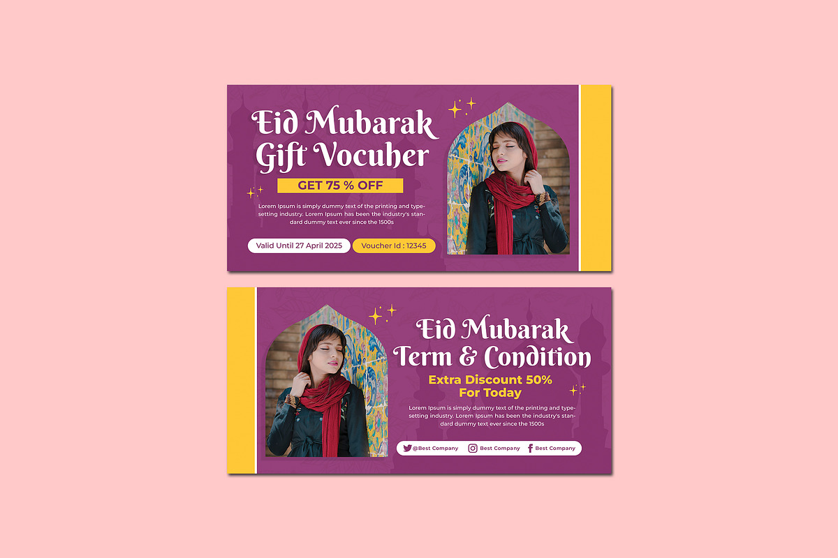 EID MUBARAK VOUCHER, a Card Template by Vibesteam (Photo 1 of 2)