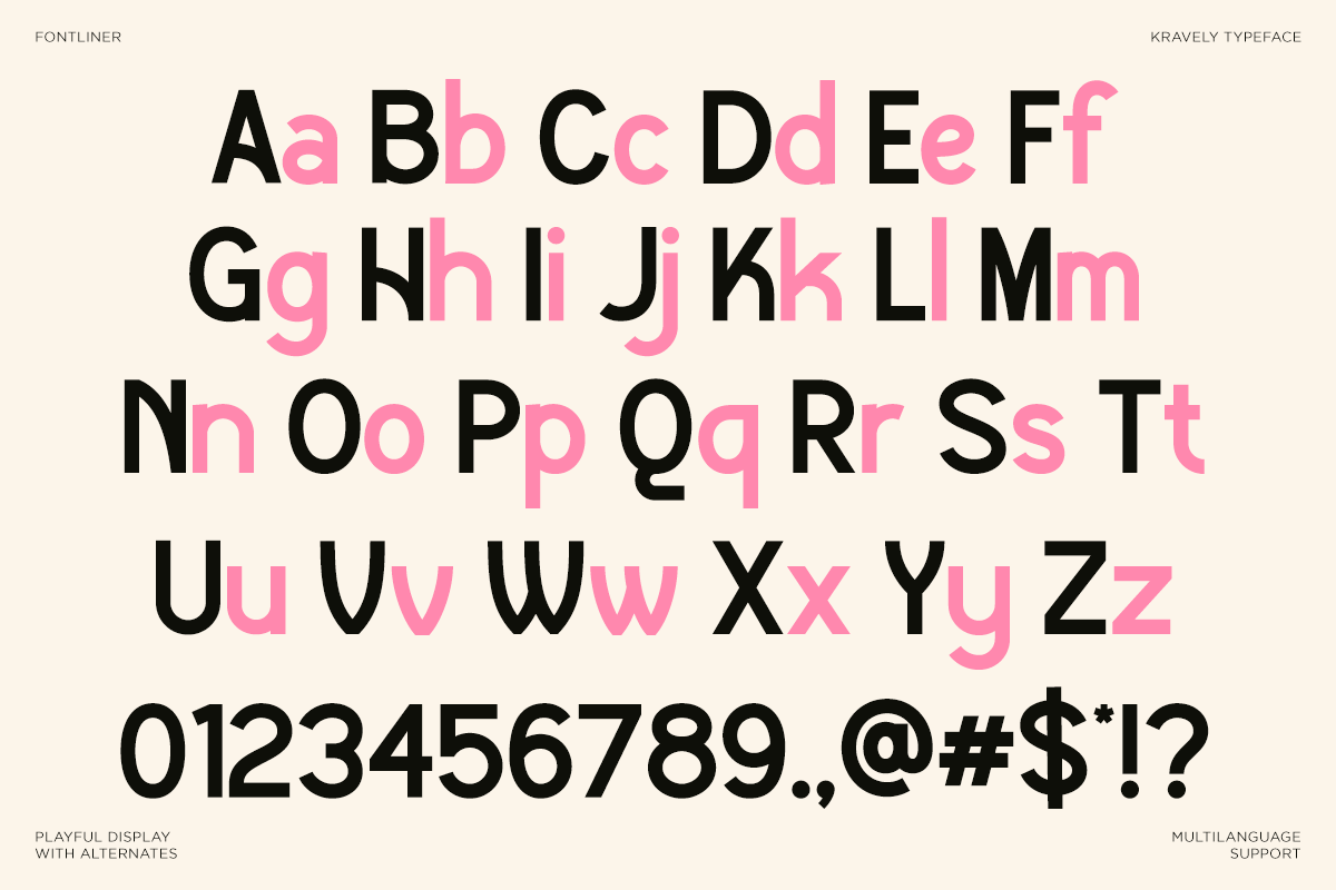 Kravely - Playful Decorative Font, a Sans Serif Font by Font Liner (Photo 9 of 10)
