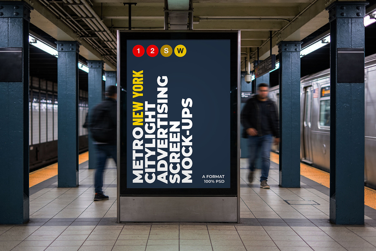 New York Metro Ad Screen Mock-Up 1, an Advertising Mockup by Graphic Shelter (Photo 7 of 8)