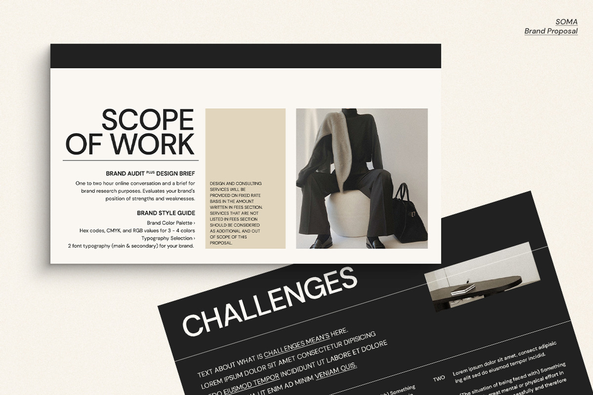 SOMA Brand Proposal CANVA PS, a Magazine Template by Eviory (Photo 6 of 11)