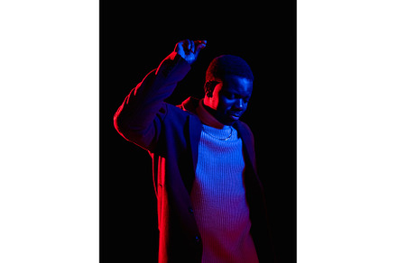 dancing man neon party night life, a Person Photo by Photo Drive Studio
