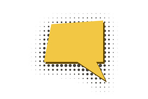 Yellow conversational dialog box in, an Illustration by Tati_Kli