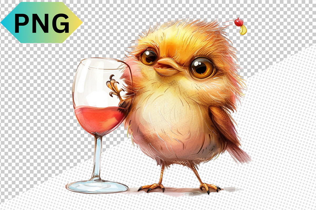 Funny Bird With Wine Glass Clipart, a Graphic by crative8112 (Photo 8 of 13)
