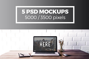 5 PSD APPLE SCREEN MOCKUPS