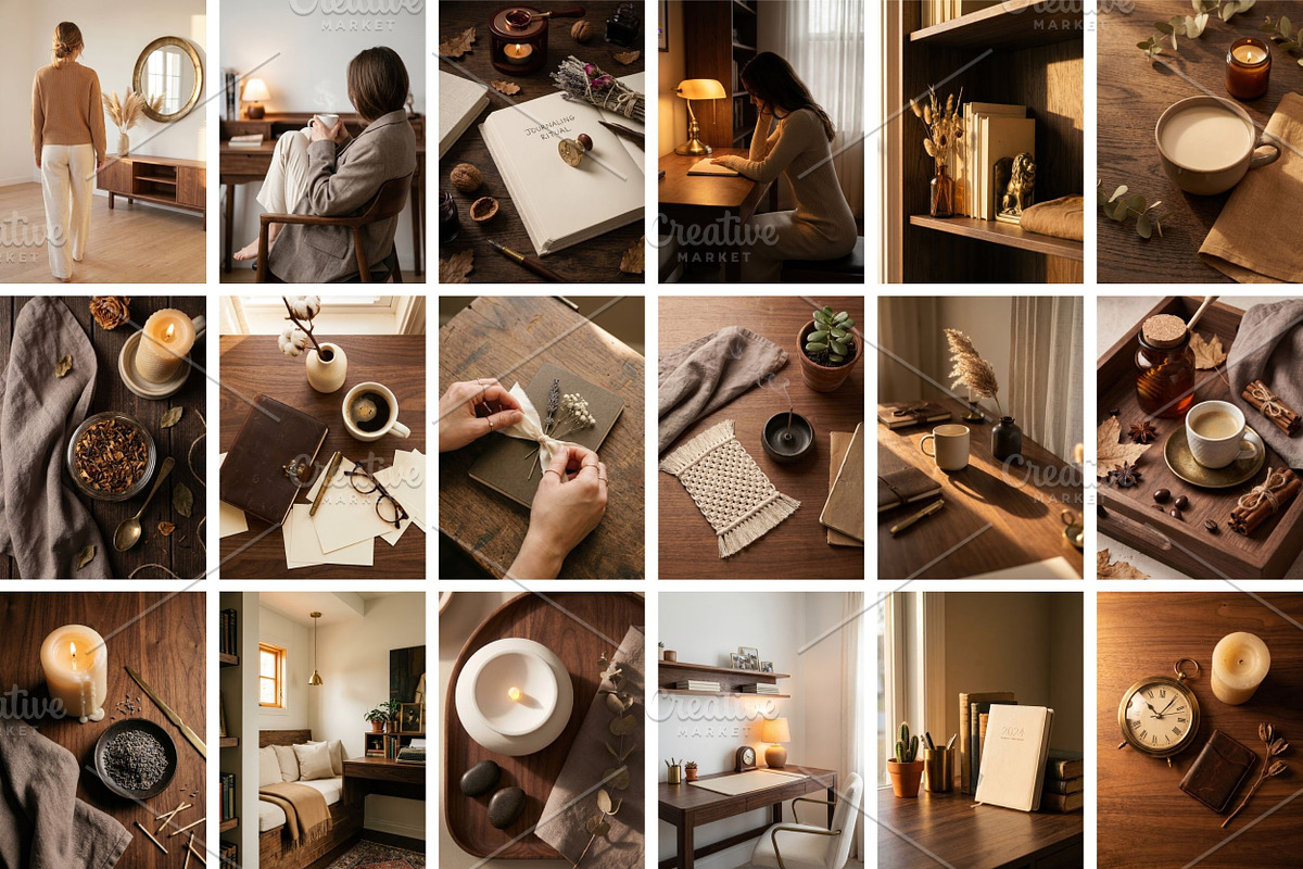 60 Walnut Home Office Stock Photos, a Business Photo by Selenique Studio (Photo 9 of 9)
